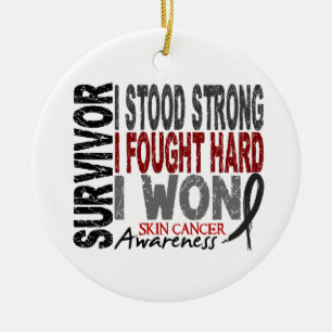 Survivor 4 Skin Cancer Ceramic Ornament