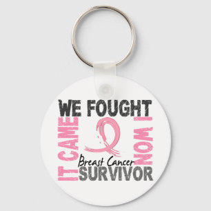 Survivor 5 Breast Cancer Keychain