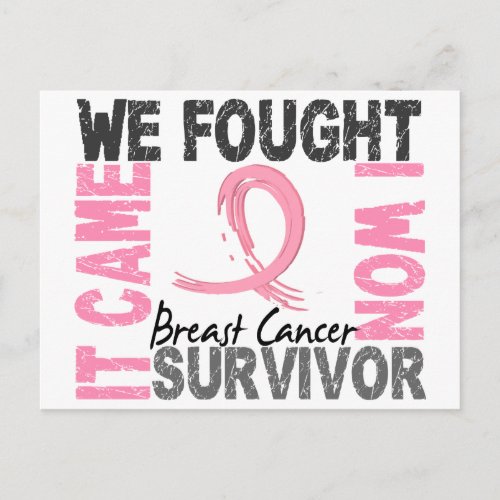Survivor 5 Breast Cancer Postcard