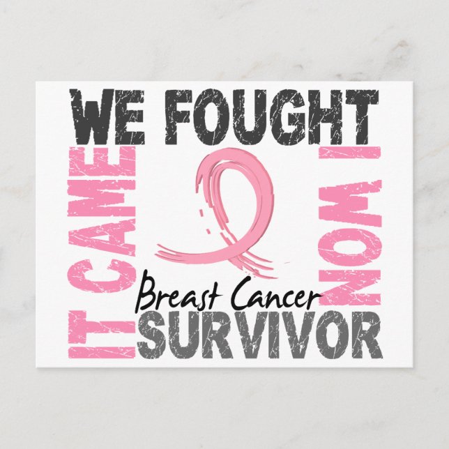 Survivor 5 Breast Cancer Postcard (Front)