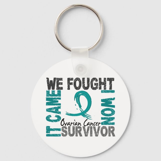 Survivor 5 Ovarian Cancer Keychain (Front)