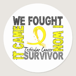 Survivor 5 Testicular Cancer Classic Round Sticker