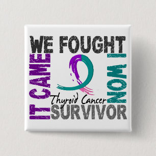 Survivor 5 Thyroid Cancer Pinback Button