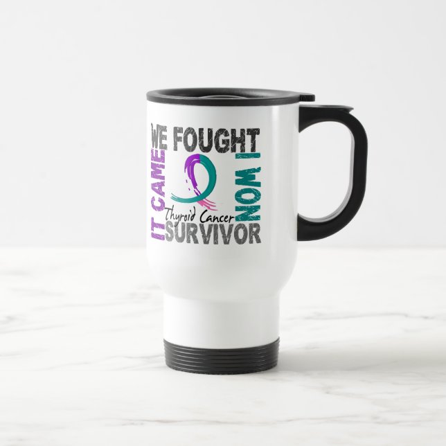 Survivor 5 Thyroid Cancer Travel Mug (Right)