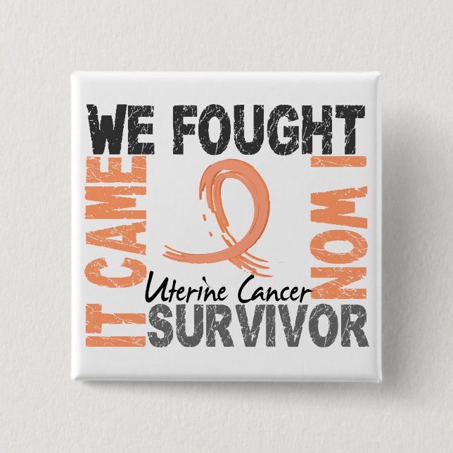 Survivor 5 Uterine Cancer Button (Front)