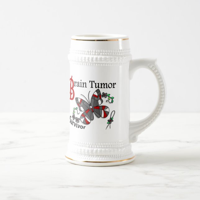 Survivor 6 Brain Tumor Beer Stein (Right)