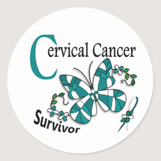 Survivor 6 Cervical Cancer Classic Round Sticker