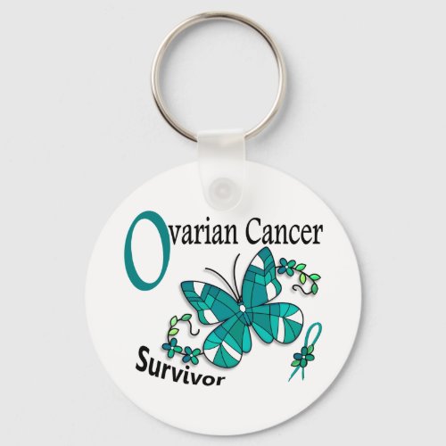 Survivor 6 Ovarian Cancer Keychain