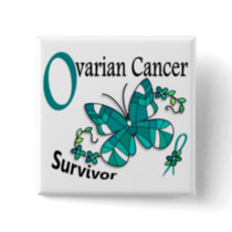 Survivor 6 Ovarian Cancer Pinback Button