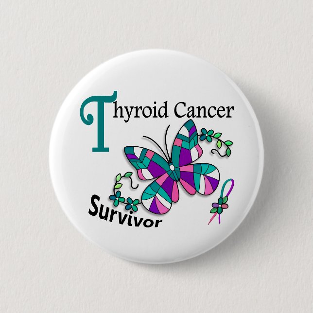 Survivor 6 Thyroid Cancer Button (Front)