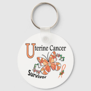 Survivor 6 Uterine Cancer Keychain
