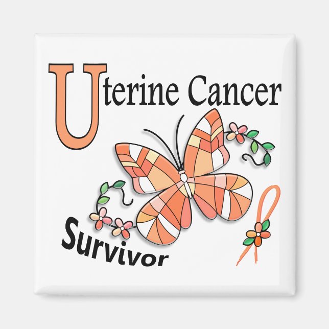 Survivor 6 Uterine Cancer Magnet (Front)