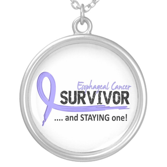 Survivor 8 Esophageal Cancer Silver Plated Necklace (Front)