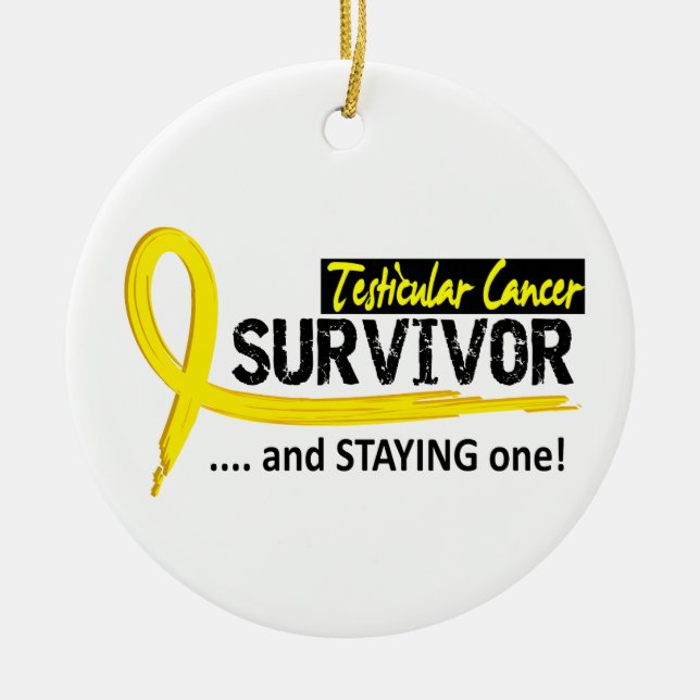 Survivor 8 Testicular Cancer Ceramic Ornament (Front)