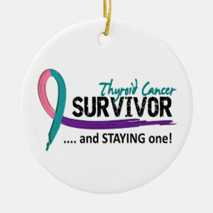 Survivor 8 Thyroid Cancer Ceramic Ornament