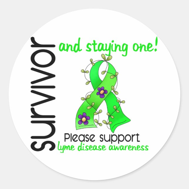 Survivor 9 Lyme Disease Classic Round Sticker (Front)