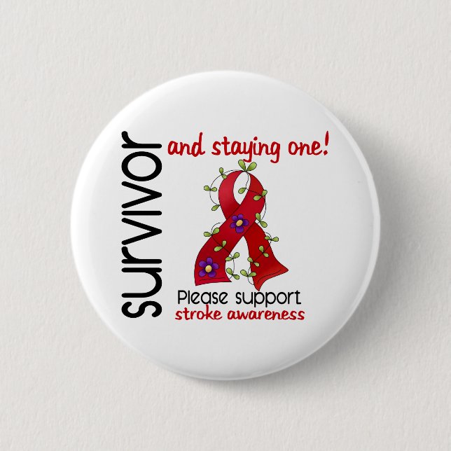 Survivor 9 Stroke Pinback Button (Front)