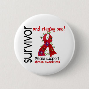 Survivor 9 Stroke Pinback Button