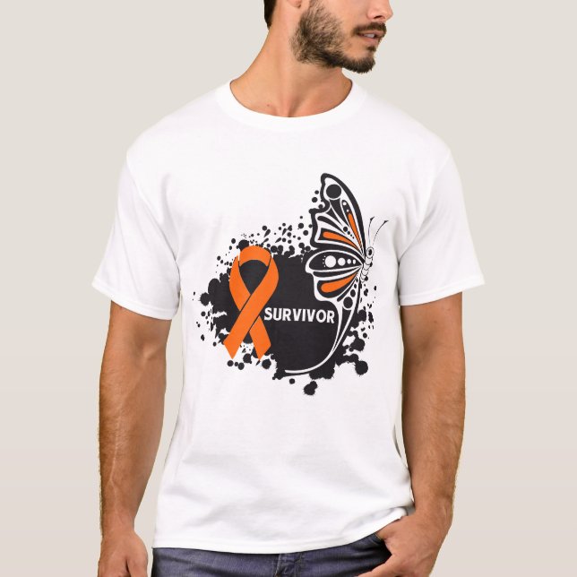 Survivor Abstract Butterfly Leukemia T-Shirt (Front)