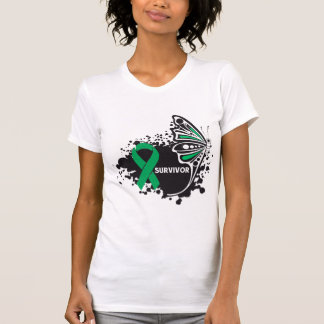 Survivor Abstract Butterfly Liver Cancer T-Shirt