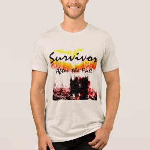 "Survivor, After the Fall" Red Black Yellow Scene  Tri-Blend Shirt