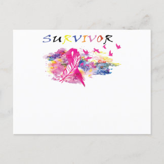 Survivor Birds Breast Cancer Awareness Invitation Postcard
