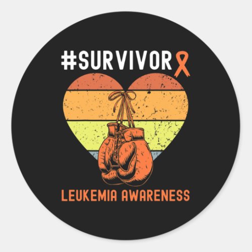 Survivor Blood Cancer Awareness Retro  Classic Round Sticker