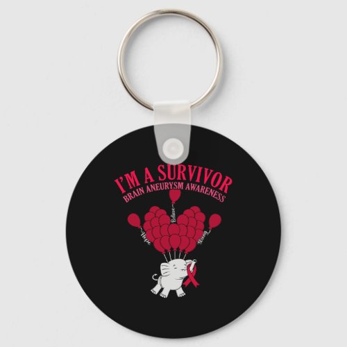 Survivor Brain Aneurysm Awareness Month Support Gr Keychain