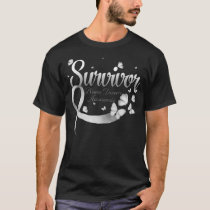 Survivor Brain Tumor Awareness Butterfly T-Shirt