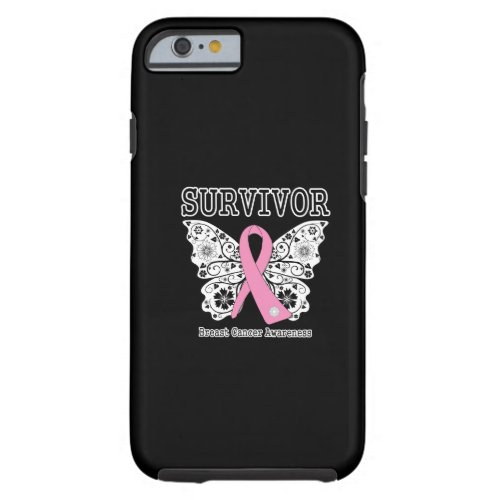 SURVIVOR _ Breast Cancer Butterfly Tough iPhone 6 Case