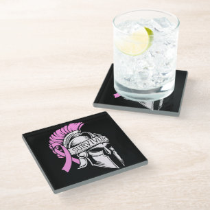 Survivor Breast Cancer Glass Coaster