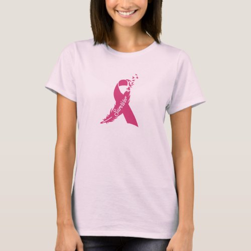 Survivor Breast Cancer Pink Ribbon T_Shirt