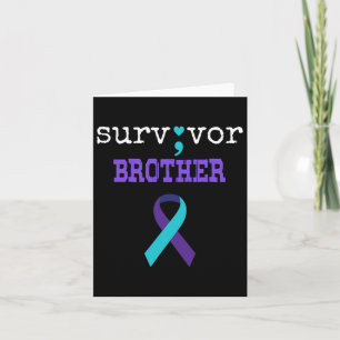 Survivor Brother Semicolon Gift Suicide Prevention Card