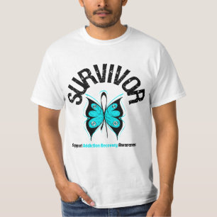 SURVIVOR Butterfly Addiction Recovery T-Shirt