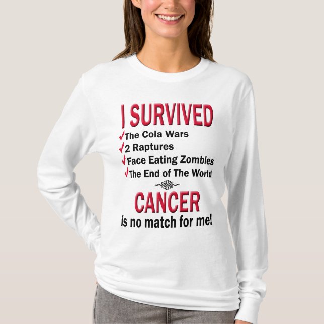 Survivor - Cancer No Match T-Shirt (Front)