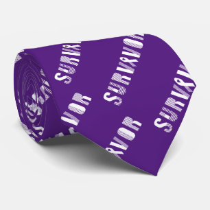 Survivor Cancer Ribbon Inspirational Motivational Neck Tie