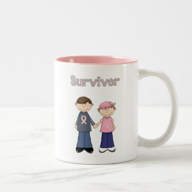 Survivor Cartoon Two-Tone Coffee Mug (Right)