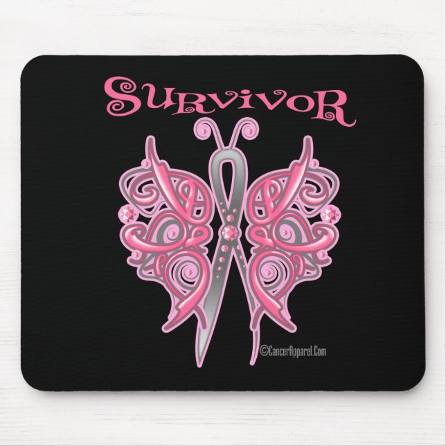 Survivor Celtic Butterfly - Breast Cancer Mouse Pad (Front)