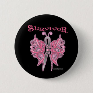 Survivor Celtic Butterfly - Breast Cancer Pinback Button