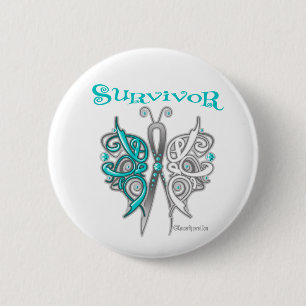 Survivor Celtic Butterfly - Cervical Cancer Button