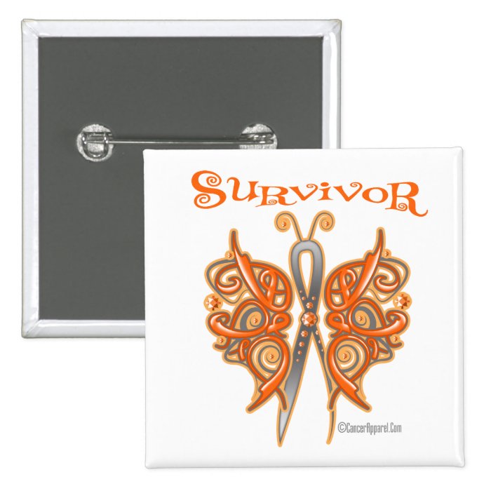 Survivor Celtic Butterfly   Leukemia Pinback Buttons