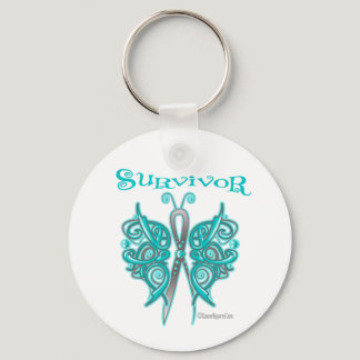 Survivor Celtic Butterfly - Ovarian Cancer Keychain