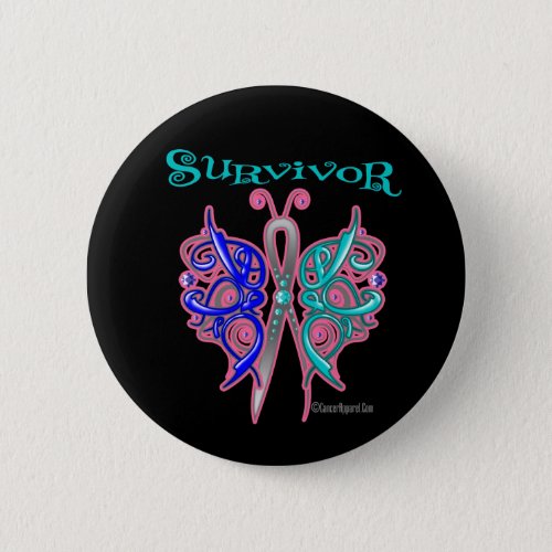 Survivor Celtic Butterfly _ Thyroid Cancer Button