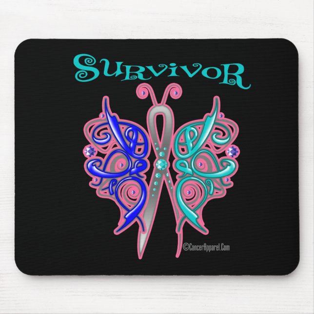 Survivor Celtic Butterfly - Thyroid Cancer Mouse Pad (Front)
