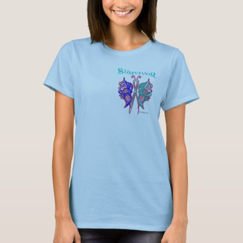 Survivor Celtic Butterfly _ Thyroid Cancer T_Shirt