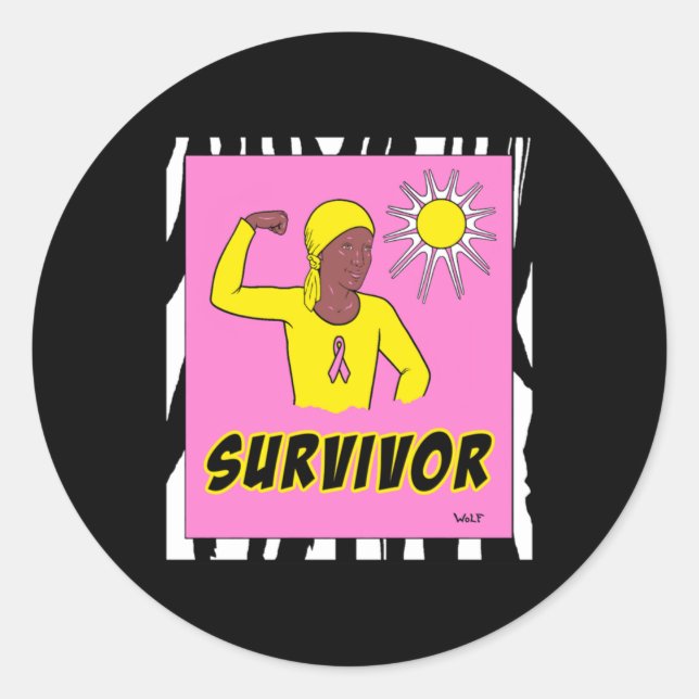 Survivor  classic round sticker (Front)