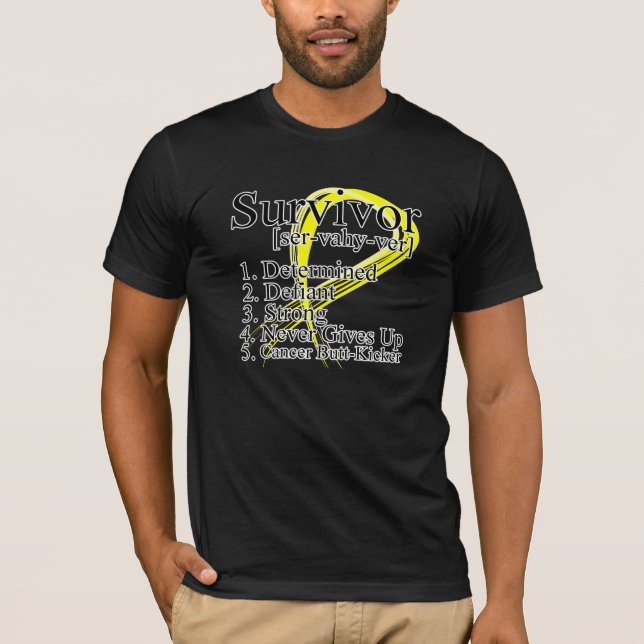 Survivor Definition - Testicular Cancer T-Shirt (Front)