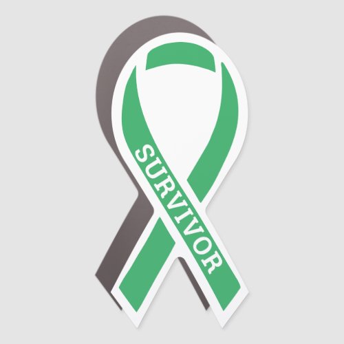 Survivor Disease Illness Awareness Ribbon Green Car Magnet