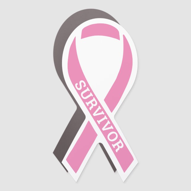 Survivor Disease Illness Awareness Ribbon Pink Car Magnet (Front)