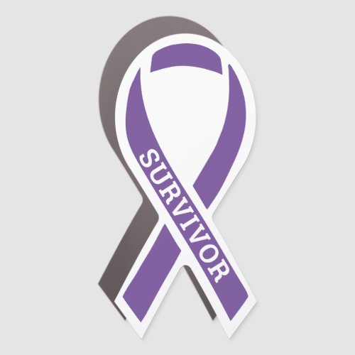 Survivor Disease Illness Awareness Ribbon Purple Car Magnet